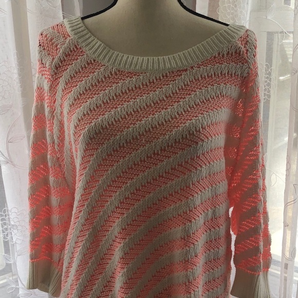 Juicy couture  orange/white striped sweater SZ M - Picture 1 of 10
